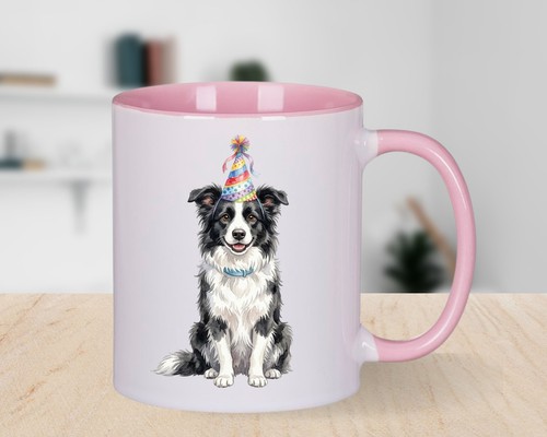 Border collie dog - collie, pink